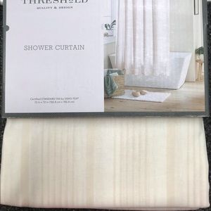 Variegated Striped Shower Curtain Cream - Threshold™